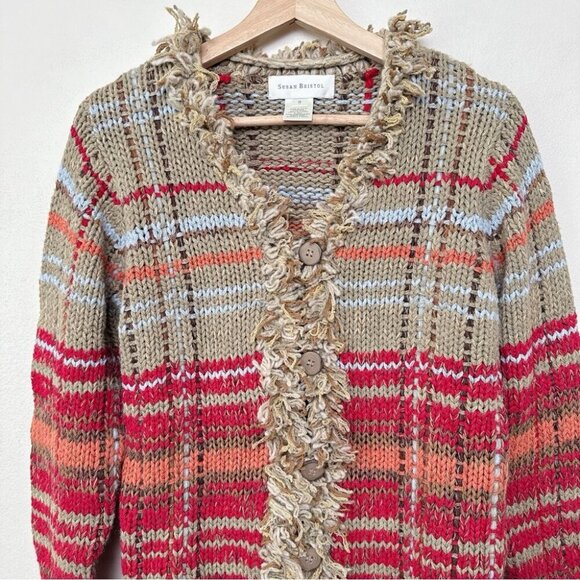 Susan Bristol Womens Small Chunky Hand Embroidered Fringe Multi Color Ca… - Picture 5 of 16